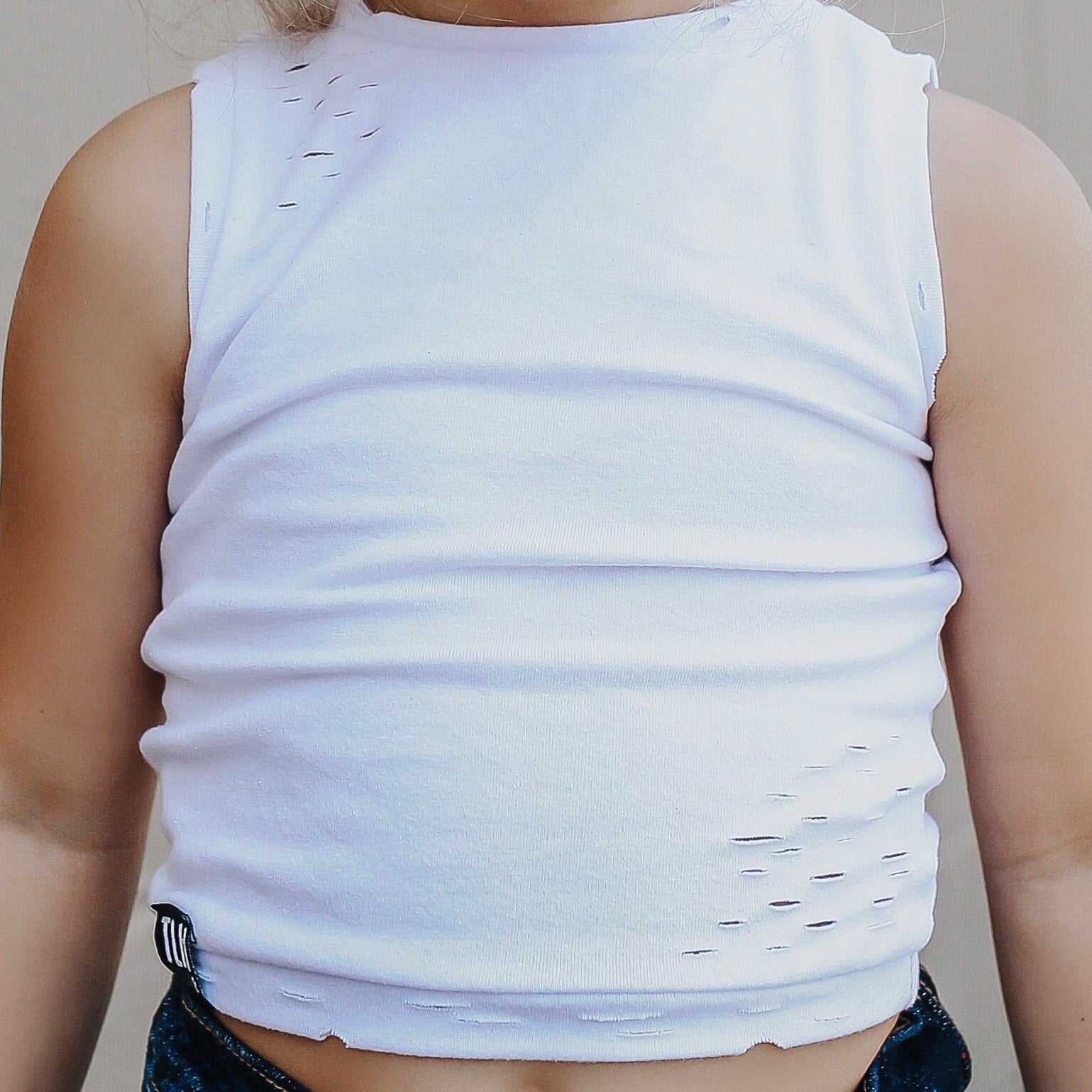 DISTRESSED CROPPED TANKS